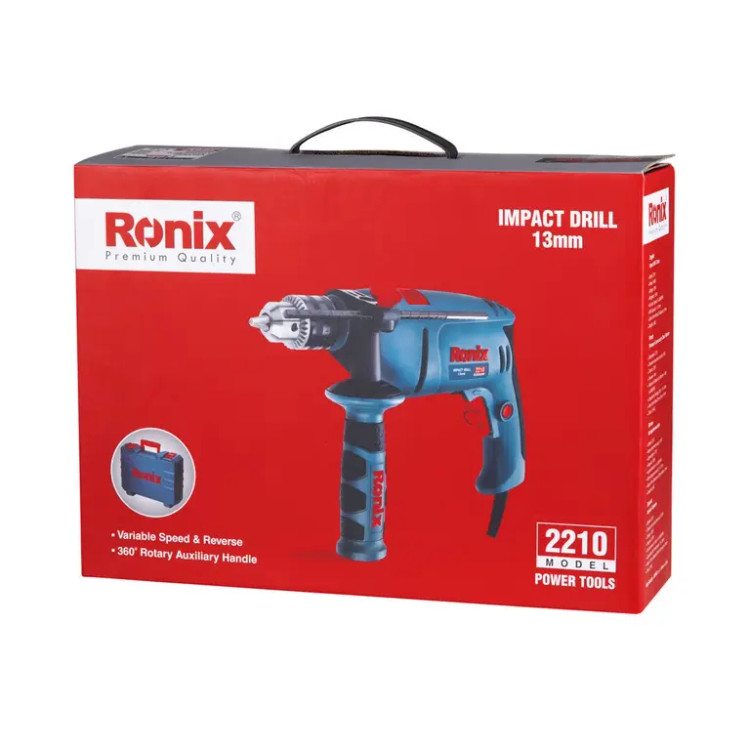 دریل برقی چکشی 13 میلیمتری 810 وات مدل 2210 دیمردار رونیکس همراه با گارانتی 12 ماهه شرکت رونیکس