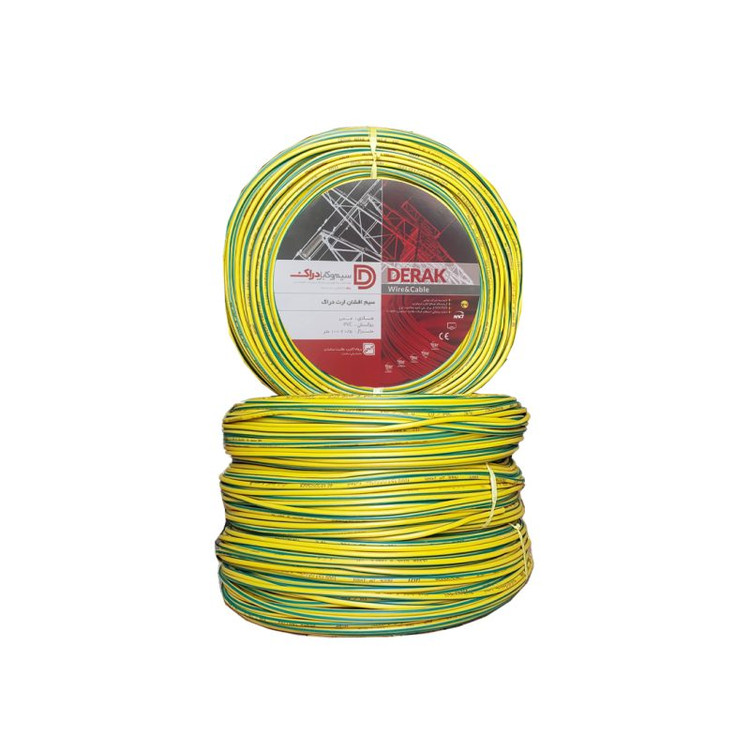 سیم ارت افشان 2/5*1 مس خالص کلاف 100 متری روکش PVC دراک